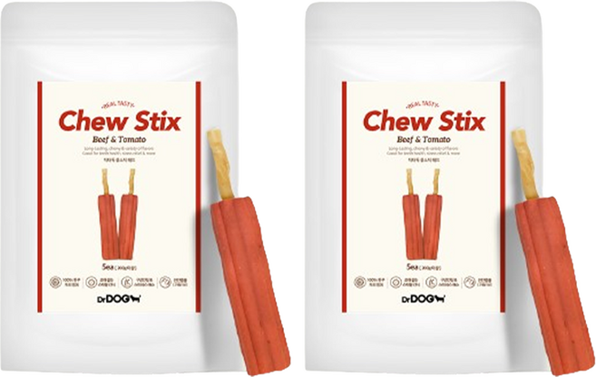 닥터독 강아지 츄스틱 간식 레드 5p, 혼합맛(소고기/토마토), 200g, 2개