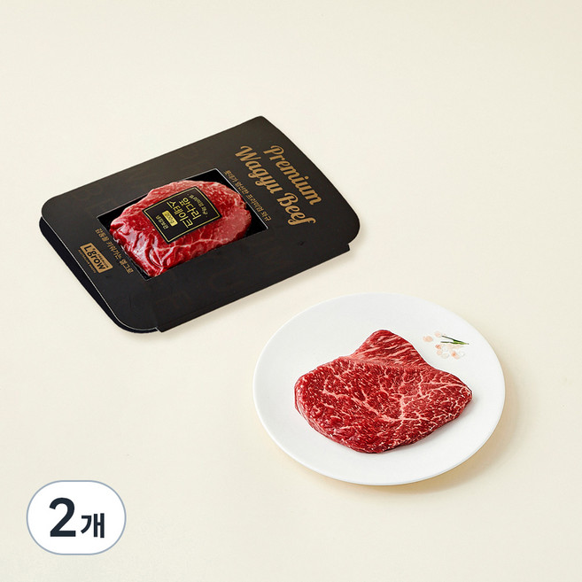 엘그로 호주산 프리미엄 와규 MBS6+ 앞다리 스테이크용 (냉장), 200g, 2개