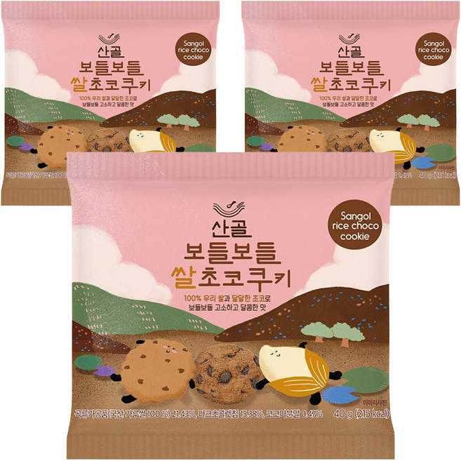 에코맘의산골이유식 산골쌀쿠키, 쌀초코, 40g, 3개