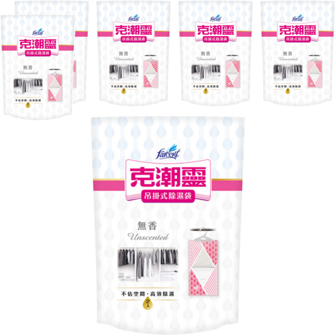 Farcent 花仙子 克潮靈 吊掛式除濕袋 無香, 400g, 6袋