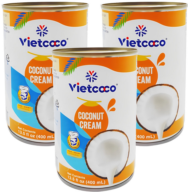 비엣코코 코코넛크림, 400ml, 3개