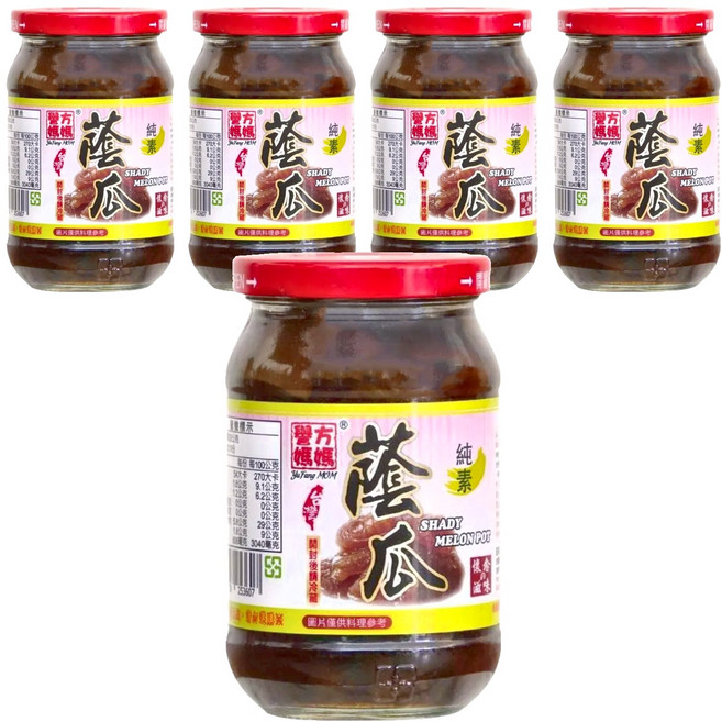 譽方媽媽 蔭瓜 全素食品 開胃良品, 380g, 5罐