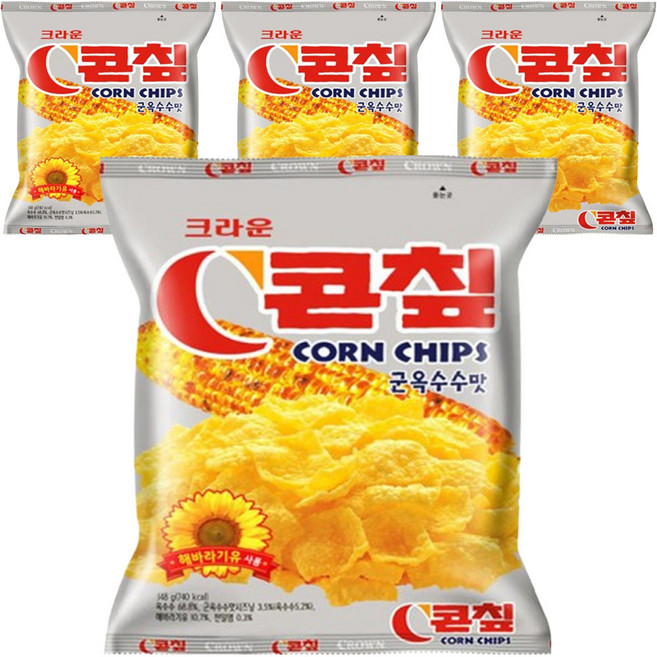 크라운 콘칲 군옥수수맛, 148g, 4개