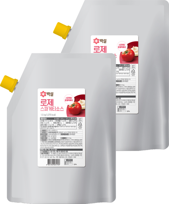 백설 로제 스파게티 소스, 2개, 1.5kg