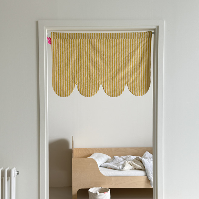 DOING SOME Lala 遮陽門簾 條紋窗簾, 黃色