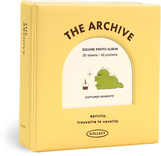 아이코닉 아카이브 폴라로이드 스퀘어 앨범 인스탁스 사진첩, 01 Custard yellow, 20매