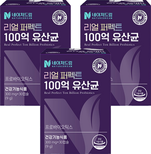 네이처드림 리얼 퍼펙트 100억 유산균 9g, 3개, 30정