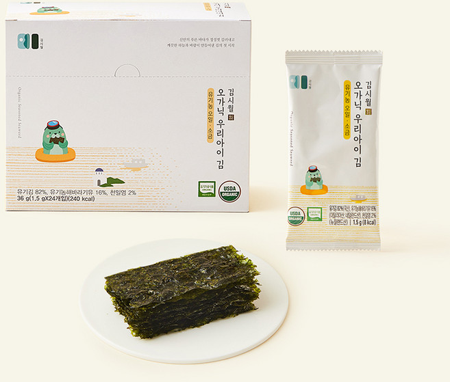 김시월 유기가공식품 인증 오가닉 오일 소금 우리 아이 조미김, 1.5g, 24개입, 1개