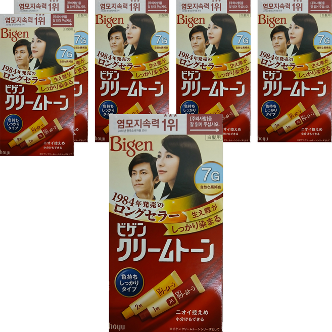 비겐 크림톤 염색제 40g, 7G자연흑갈색, 6개