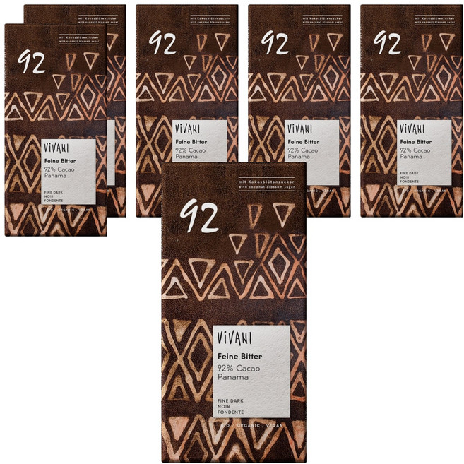 비바니 유기농 다크 92% 초콜릿, 6개, 80g