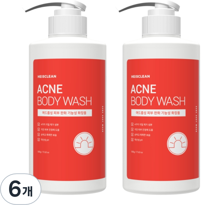 히즈클린 여드름 바디워시, 500ml, 6개
