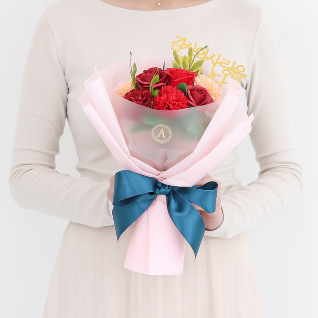 아스파시아 그라시아 카네이션 꽃다발, 레드, 1개