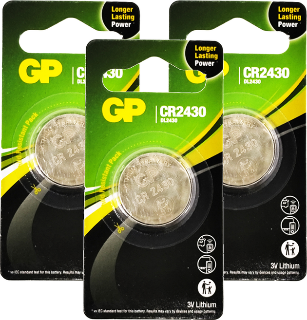 GP Batteries 超霸 CR2430 鋰電池, 3顆, 1入