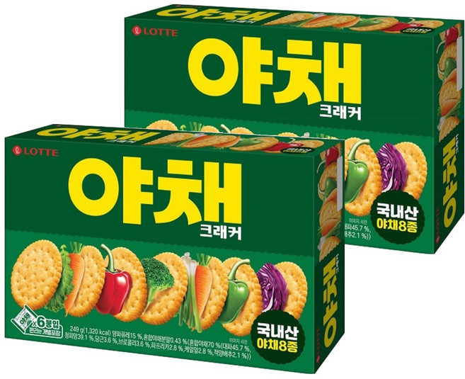 롯데 야채 크래커 벌크, 249g, 2개