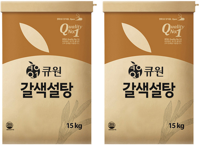 큐원 갈색설탕, 15kg, 2개