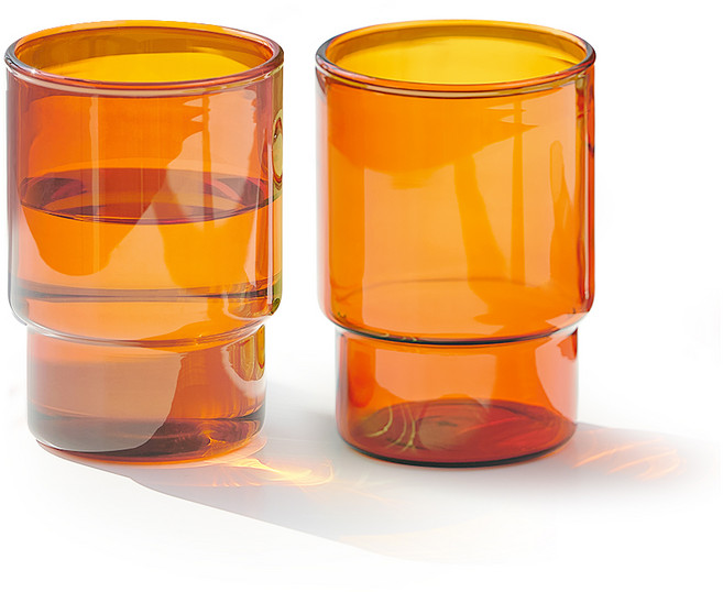 리본제이 플로라 내열 유리컵 260ml, 앰버, 2개