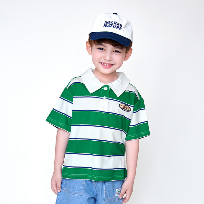 WALTONKIDS 男童透氣寬鬆條紋Polo衫