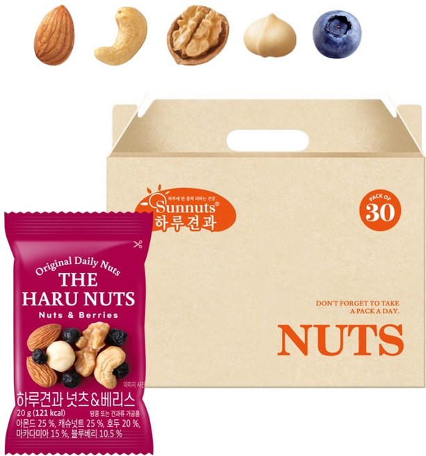 하루견과 넛츠 앤 베리스, 20g, 30개