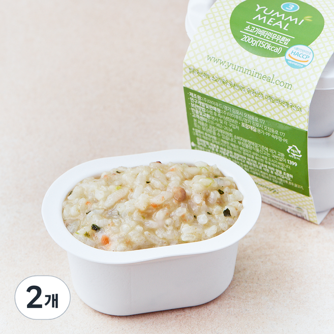 얌이밀 후기 이유식 소고기 비타민 무무른밥 이유식, 200g, 2개