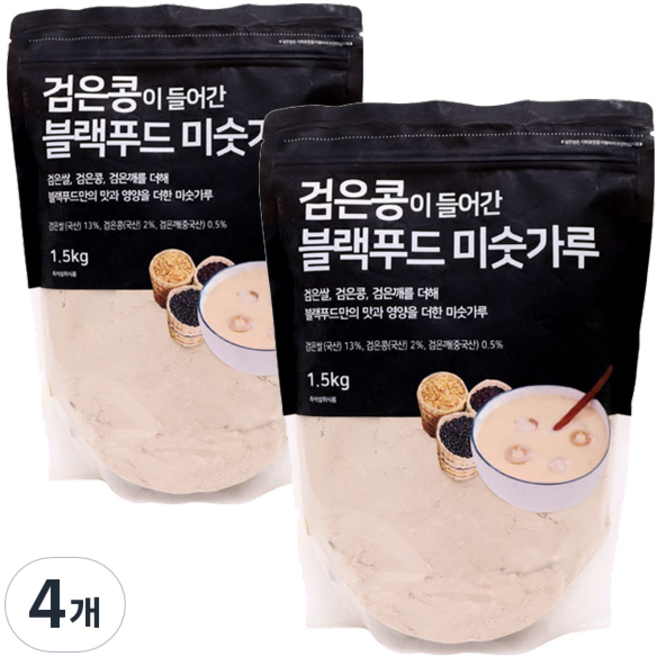 태광선식 검은콩이 들어간 블랙푸드 미숫가루, 1.5kg, 4개