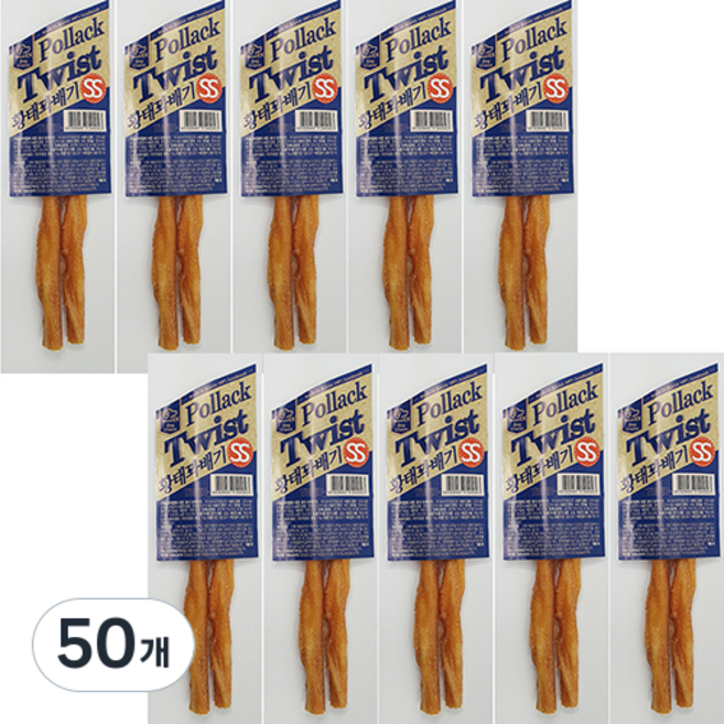 네츄럴이엑스 강아지 황태츄 꽈배기SS 2p, 황태, 15g, 50개