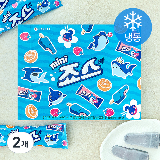 롯데웰푸드 죠스바 미니 (냉동), 2개, 12개입, 25ml