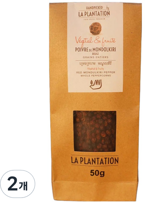 라플랜테이션 캄보디아 몬돌끼리 레드 통후추, 50g, 2개