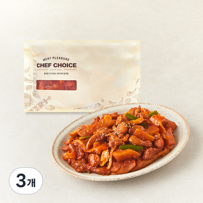 셰프초이스 국내산 고구마와 양배추를 넣어 갓 버무린 춘천식 닭갈비, 3개, 1kg