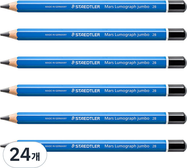 스테들러 마스 슈퍼 점보 연필 2B, 혼합 색상, 24개