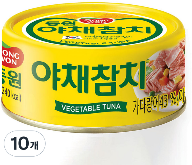 동원참치 야채참치 통조림, 150g, 10개