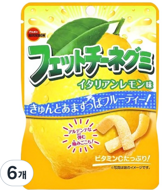 부르본 페투치니 젤리 레몬, 6개, 50g