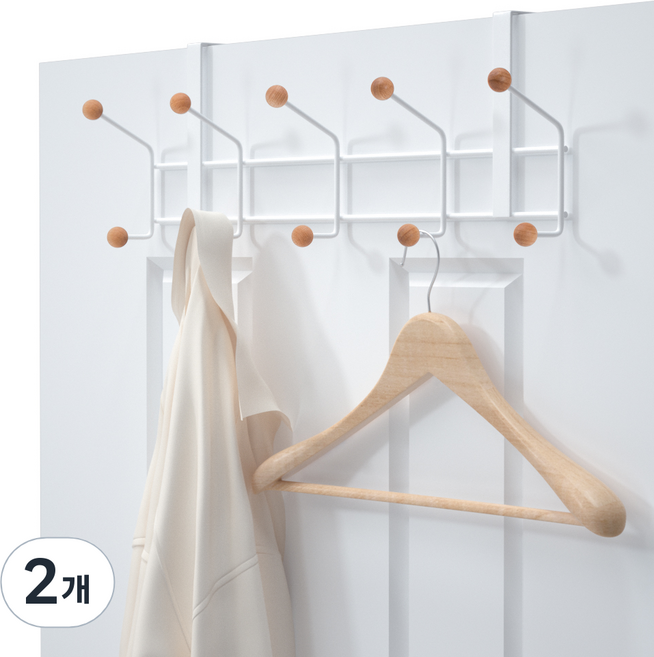 코멧 홈 우드볼 도어행거, 혼합색상, 10구, 2개