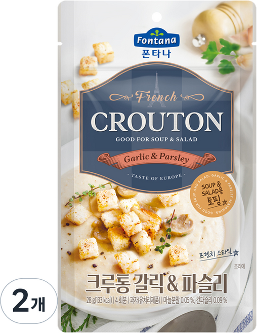폰타나 프렌치 크루통 갈릭 & 파슬리, 28g, 2개