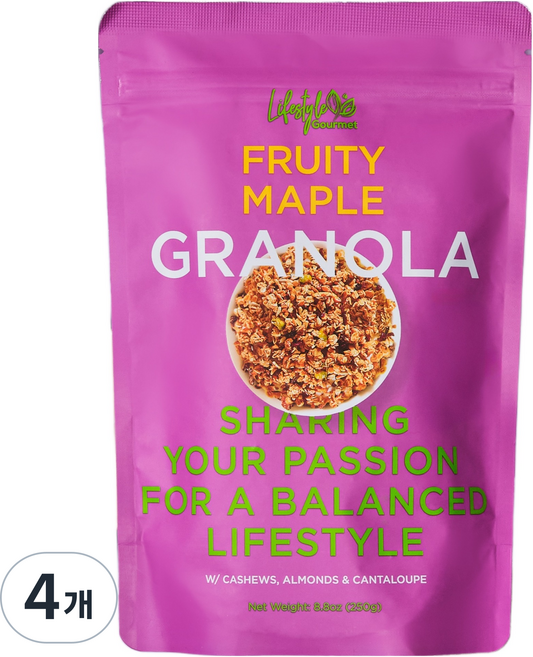 Lifestyle Gourmet 水果楓糖穀物麥片, 250g, 4個