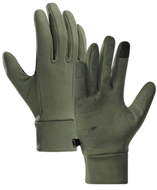 Naturehike 挪客 煦涵GL10可觸控防滑手套, 軍綠色, 1入