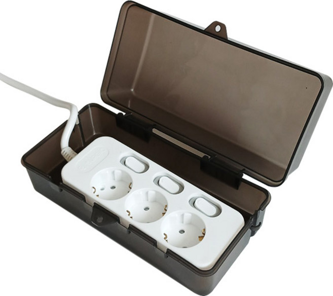 스타리움 다용도 야외 캠핑 멀티탭 방수 커버 덮개 블랙, 1개