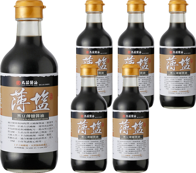 丸莊醬油 黑豆薄鹽醬油 180日天然發酵 不添加防腐劑, 300ml, 6瓶