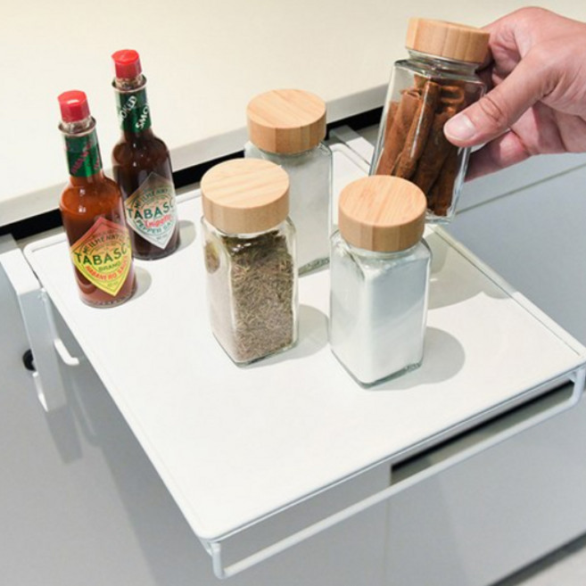 21세기트랜드 시크릿 접이식 캐비닛 테이블 행거, 화이트, 1개