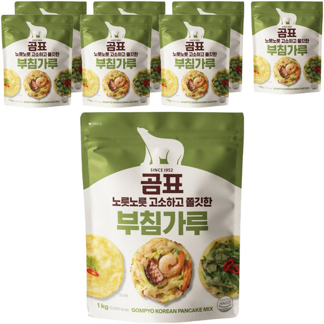 곰표 노릇노릇 고소하고 쫄깃한 부침가루, 1kg, 8개