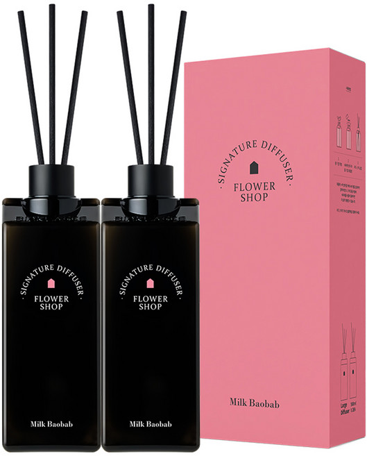 밀크바오밥 시그니처 대용량 디퓨저, 플라워샵, 500ml, 2개