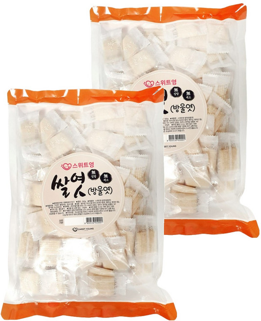 스위트영 무설탕 무색소 쌀방울엿, 500g, 2개
