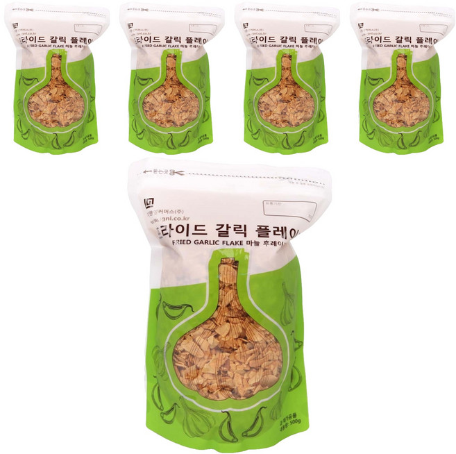 지엔엘커머스 프라이드 갈릭 플레이크, 500g, 5개