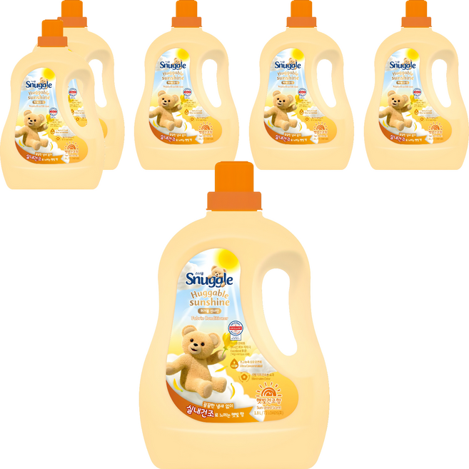 스너글 섬유유연제 햇빛건조향 허거블 선샤인 본품, 1.8L, 6개