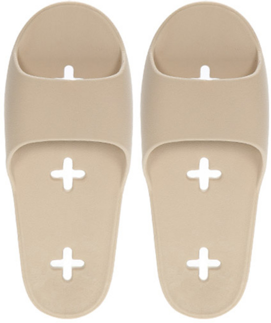 샤바스 국내산 문에 안걸리는 양발 슬림 욕실화, 샌드베이지, 1개