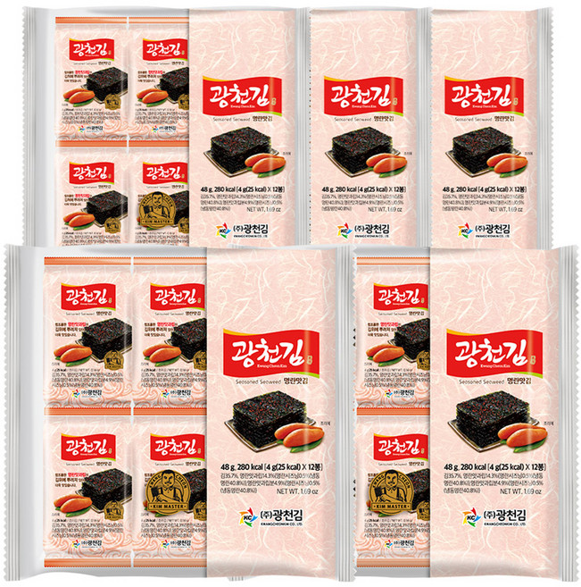 광천김 광천 명란맛 김, 4g, 60개