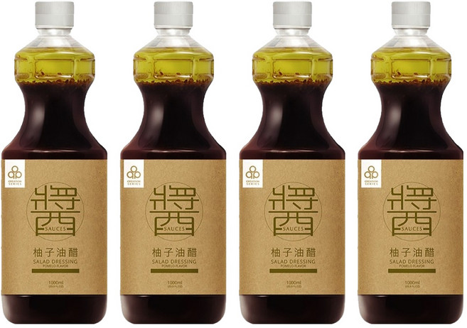 開元食品 柚子油醋醬, 1L, 4瓶