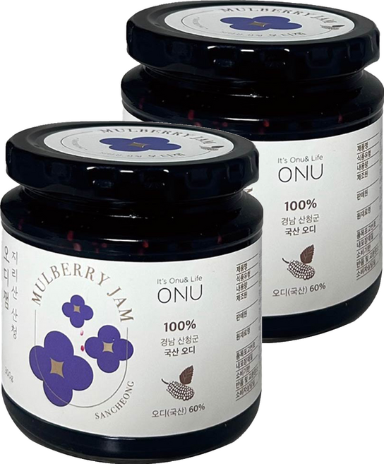 智異山山清桑葚果醬, 2個, 300g