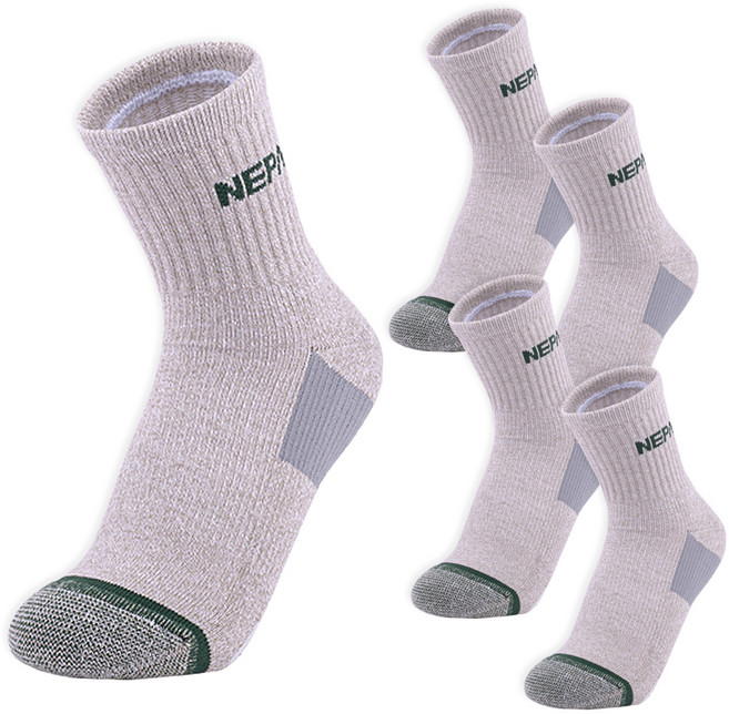 네파 여성용 몽 피나클 쿠션 미들삭스 5p 세트, 그린, 1세트