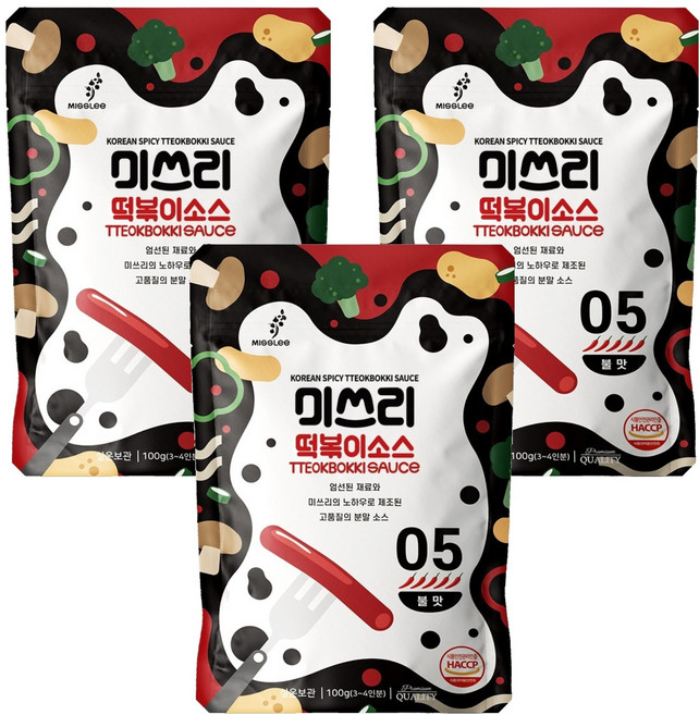 미쓰리 떡볶이소스 05번 불맛, 100g, 3개