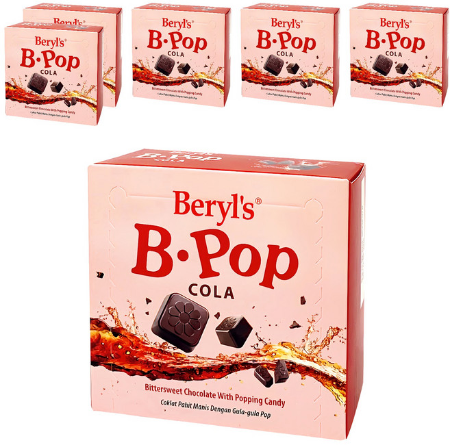Beryl's 跳跳糖苦甜巧克力 可樂味 添加植物油, 50g, 6盒